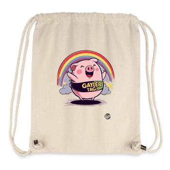 day with pink rainbow pig - Stanley/Stella Recycled Gym Bag - natural - Front