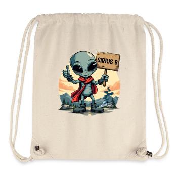 Cute Alien Hitchhiker Sirius B UFO Alien - Stanley/Stella Recycled Gym Bag - natural - Front
