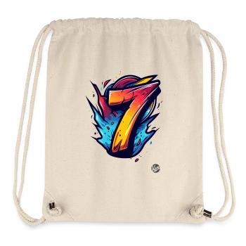 Bright "7" design with explosive colors - Stanley/Stella Recycled Gym Bag - natural - Front