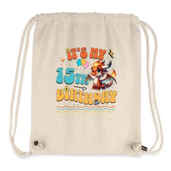 Dragon 15th Birthday Dragon - Stanley/Stella Recycled Gym Bag - natural - Front