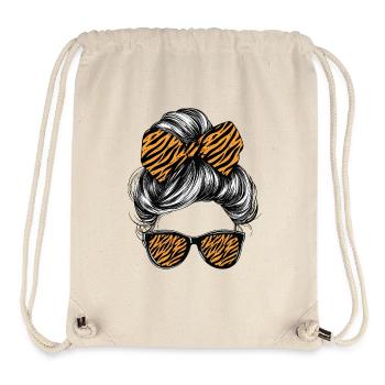 Tiger Frau Sonnenbrille Brille Haare Schleife - Stanley/Stella recycelter Gym Bag - Naturweiß - Vorne