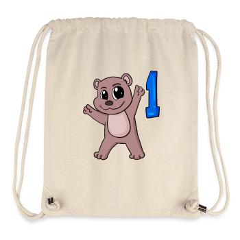 Number 1 Number One - Bear Motif - Stanley/Stella Recycled Gym Bag - natural - Front