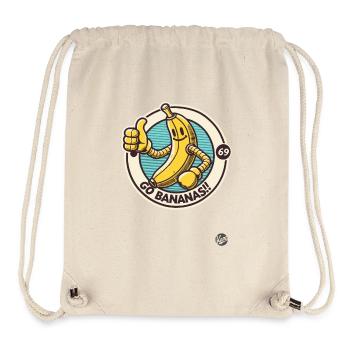 Pouces vers le haut Rétro Dessin animé Banane - Sac à cordon recyclé Stanley/Stella - blanc naturel - Devant