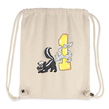 Zahl 1 Nummer Eins - Stinktier Motiv - Stanley/Stella recycelter Gym Bag - Naturweiß - Vorne