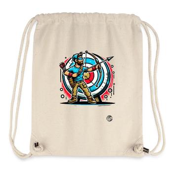 Super Archer – Arc et flèches - Sac à cordon recyclé Stanley/Stella - blanc naturel - Devant