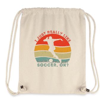 Soccer Enthusiast Retro Design - Stanley/Stella Recycled Gym Bag - natural - Front