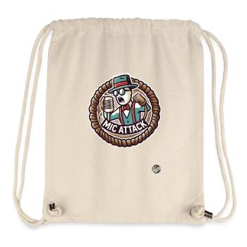 Retro Cartoon Rapper – Mic Attack! - Stanley/Stella recycelter Gym Bag - Naturweiß - Vorne