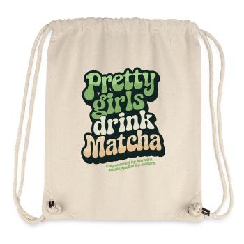 "Pretty Girls Drink Matcha", Retro Green Tea - Stanley/Stella Recycled Gym Bag - natural - Front