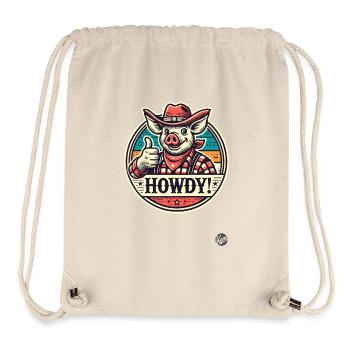 Western Parody Cowboy Pig Howdy - Stanley/Stella Recycled Gym Bag - natural - Front