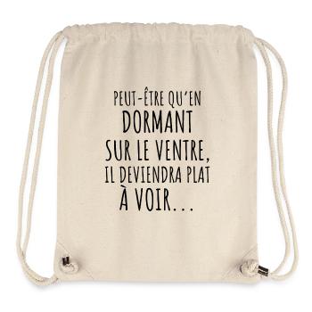 idée cadeau message humour drole homme femme rigol - Sac à cordon recyclé Stanley/Stella - blanc naturel - Devant