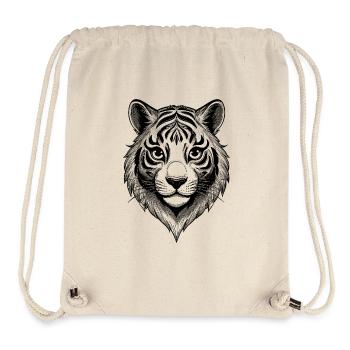 Tiger-Illustration urban Style Shirt - Stanley/Stella recycelter Gym Bag - Naturweiß - Vorne