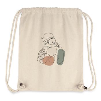 Père avec enfant, bébé - Sac à cordon recyclé Stanley/Stella - blanc naturel - Devant