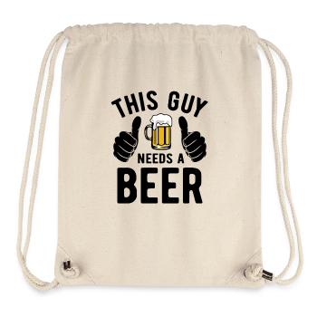 Ce gars a besoin d’une bière - Biertrinker - Spruch - Sac à cordon recyclé Stanley/Stella - blanc naturel - Devant