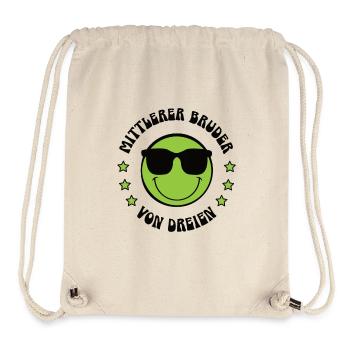 Mittlerer Bruder Partnerlook Geschwister Drillinge - Stanley/Stella recycelter Gym Bag - Naturweiß - Vorne