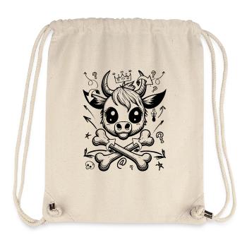 Comic-Kuh Piraten-Style Shirt für Streetwear-Fans - Stanley/Stella recycelter Gym Bag - Naturweiß - Vorne