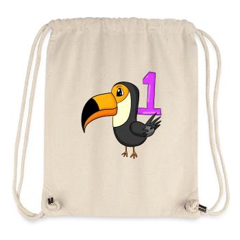 Number 1 Number One - Toucans Bird Motif - Stanley/Stella Recycled Gym Bag - natural - Front