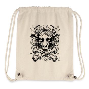 Naughty graffiti cow with wild hairstyle, shirt - Stanley/Stella Recycled Gym Bag - natural - Front