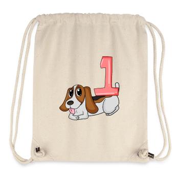 Zahl 1 Nummer Eins - Hund Motiv - Stanley/Stella recycelter Gym Bag - Naturweiß - Vorne
