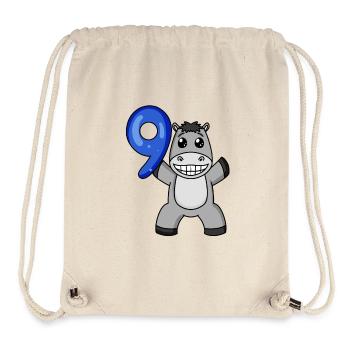 9. Geburtstag Motiv Esel - 9 Jahre - Stanley/Stella recycelter Gym Bag - Naturweiß - Vorne