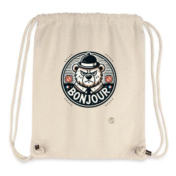 Der Französische Gentle-Bär: Bonjour - Stanley/Stella recycelter Gym Bag - Naturweiß - Vorne