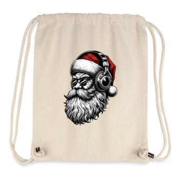 Hipster Santa Headphones - Stanley/Stella Recycled Gym Bag - natural - Front