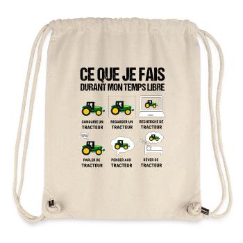 Ce que je fais durant mon je peux pas jai Tracteur - Sac à cordon recyclé Stanley/Stella - blanc naturel - Devant