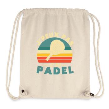 Je peux pas j ai padel - Sac à cordon recyclé Stanley/Stella - blanc naturel - Devant