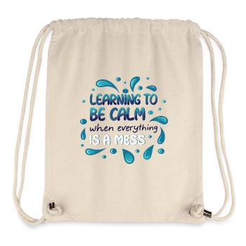 APPRENDRE À ÊTRE CALME - Sac à cordon recyclé Stanley/Stella - blanc naturel - Devant