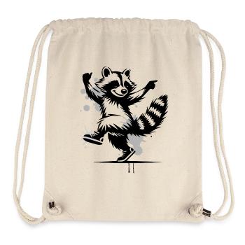 Dancing raccoon in stencil style - Stanley/Stella Recycled Gym Bag - natural - Front