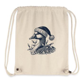 Weihnachtliche Gans Mit Lichterkette Tollpatsch - Stanley/Stella recycelter Gym Bag - Naturweiß - Vorne