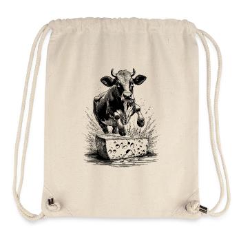Jumping cow: Cheese love on your shirt! - Stanley/Stella Recycled Gym Bag - natural - Front