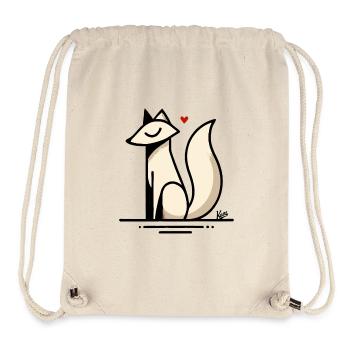 Renard Amour avec le cœur - Sac à cordon recyclé Stanley/Stella - blanc naturel - Devant