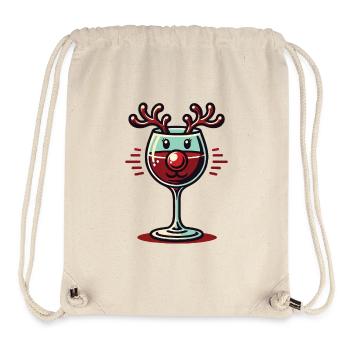 Christmas wine glass reindeer motif - Stanley/Stella Recycled Gym Bag - natural - Front