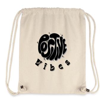 Abstrakte Graustufen Kalligrafie - Positive Vibes - Stanley/Stella recycelter Gym Bag - Naturweiß - Vorne