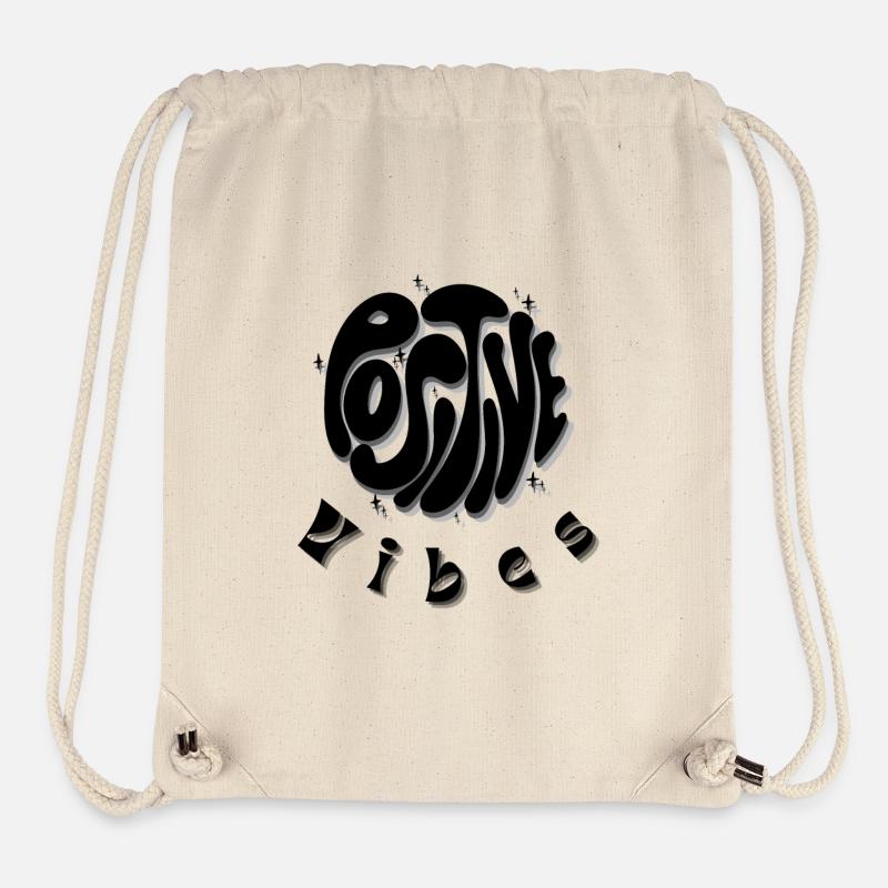 Abstract Grayscale Calligraphy - Positive Vibes - Stanley/Stella Recycled Gym Bag - natural