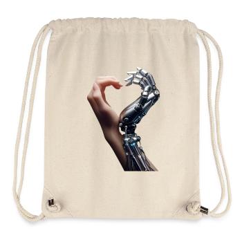 Mensch Roboter Love Hands - Stanley/Stella recycelter Gym Bag - Naturweiß - Vorne