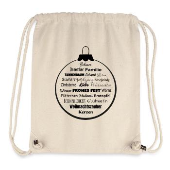 Weihnachtskugel Weihnachten Weihnachtsdekoration - Stanley/Stella recycelter Gym Bag - Naturweiß - Vorne