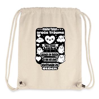 Petites actions, grands rêves – design motivant - Sac à cordon recyclé Stanley/Stella - blanc naturel - Devant