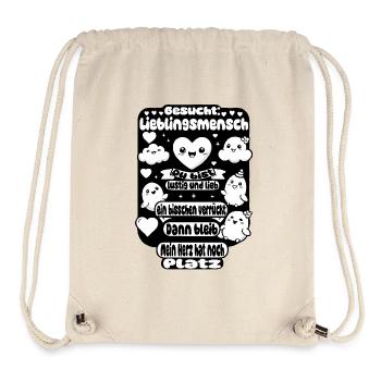 Gesucht: Lieblingsmensch – Herz Design - Stanley/Stella recycelter Gym Bag - Naturweiß - Vorne