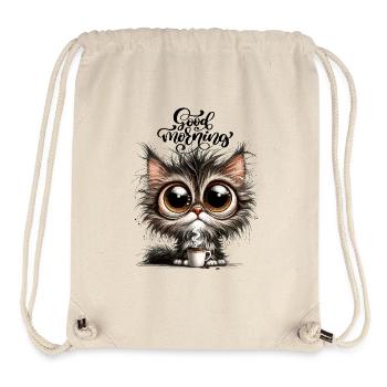 Chat Café Caféine Tasse à café Matin Grouch Sweet - Sac à cordon recyclé Stanley/Stella - blanc naturel - Devant