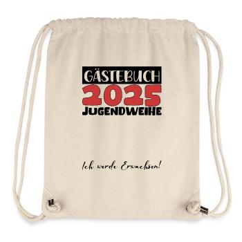 Jugendweihe 2025 Gästebuch Geschenk Mädchen Jungen - Stanley/Stella recycelter Gym Bag - Naturweiß - Vorne