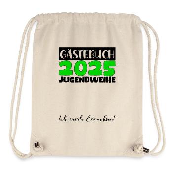 Jugendweihe 2025 Gästebuch Geschenk Mädchen Jungen - Stanley/Stella recycelter Gym Bag - Naturweiß - Vorne