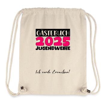 Jugendweihe 2025 Gästebuch Geschenk Mädchen Jungen - Stanley/Stella recycelter Gym Bag - Naturweiß - Vorne