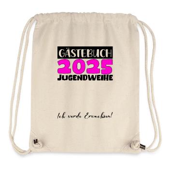 Jugendweihe 2025 Gästebuch Geschenk Mädchen Jungen - Stanley/Stella recycelter Gym Bag - Naturweiß - Vorne
