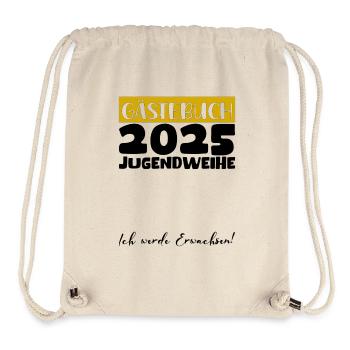 Jugendweihe 2025 Gästebuch Geschenk Mädchen Jungen - Stanley/Stella recycelter Gym Bag - Naturweiß - Vorne