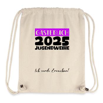 Jugendweihe 2025 Gästebuch Geschenk Mädchen Jungen - Stanley/Stella recycelter Gym Bag - Naturweiß - Vorne