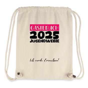 Jugendweihe 2025 Gästebuch Geschenk Mädchen Jungen - Stanley/Stella recycelter Gym Bag - Naturweiß - Vorne