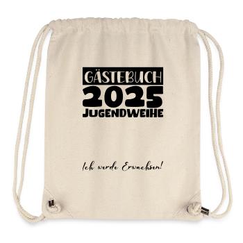 Jugendweihe 2025 Gästebuch Geschenk Mädchen Jungen - Stanley/Stella recycelter Gym Bag - Naturweiß - Vorne