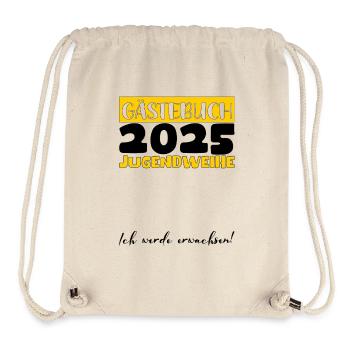 Jugendweihe 2025 Gästebuch Geschenk Mädchen Jungen - Stanley/Stella recycelter Gym Bag - Naturweiß - Vorne