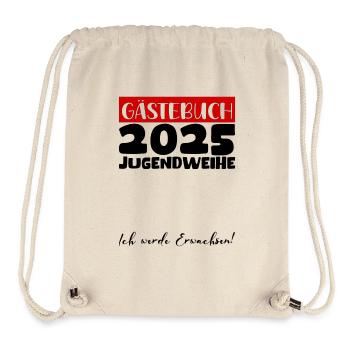 Jugendweihe 2025 Gästebuch Geschenk Mädchen Jungen - Stanley/Stella recycelter Gym Bag - Naturweiß - Vorne